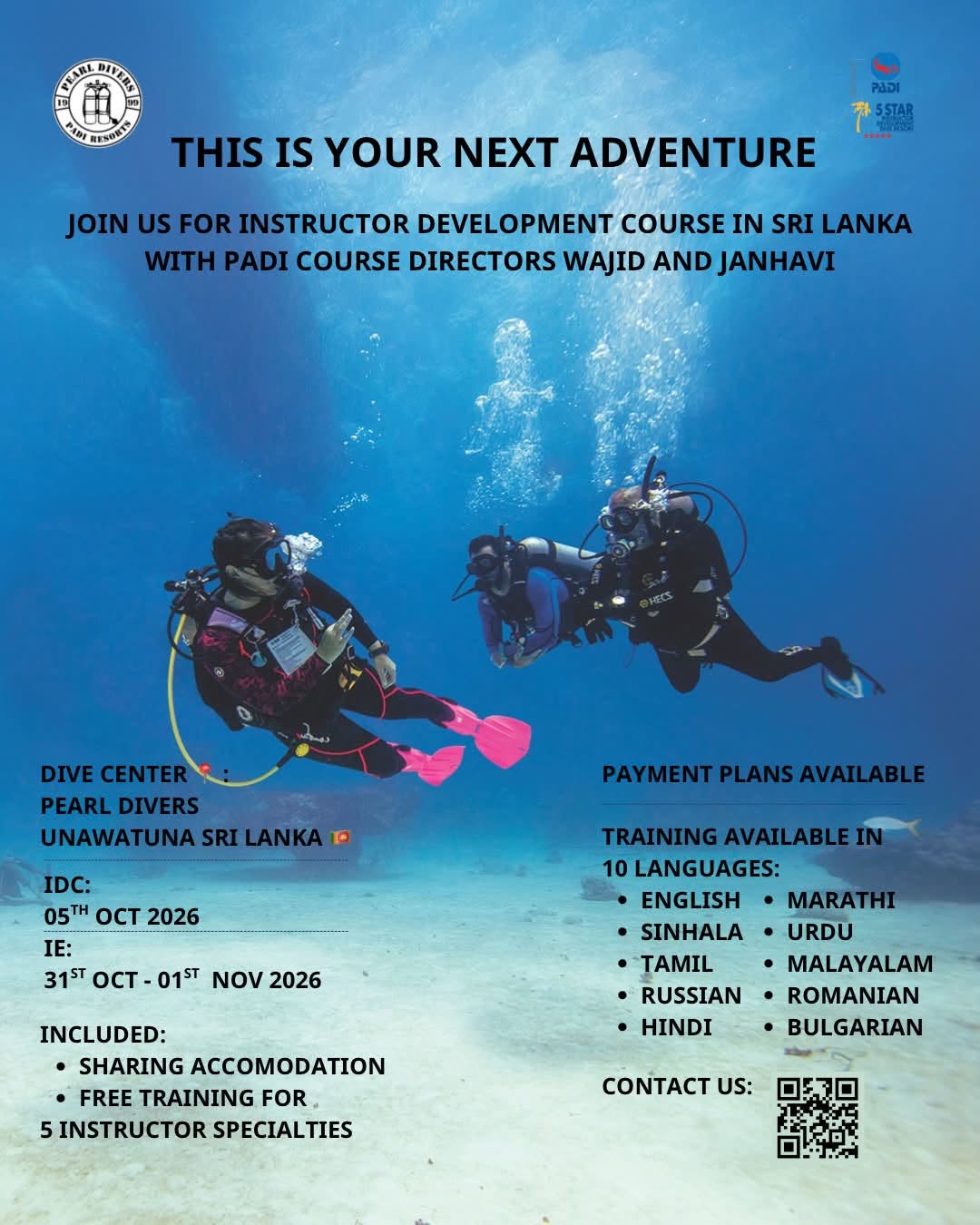 PADI Instructor Development Course in Sri Lanka